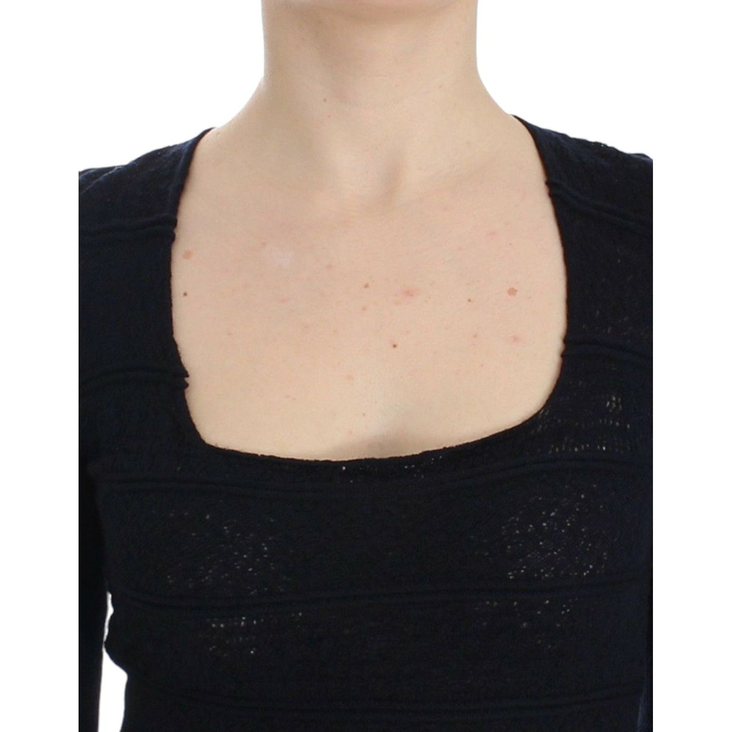 Ermanno Scervino Chic Blue Wool Blend Sweater Ermanno Scervino Tan