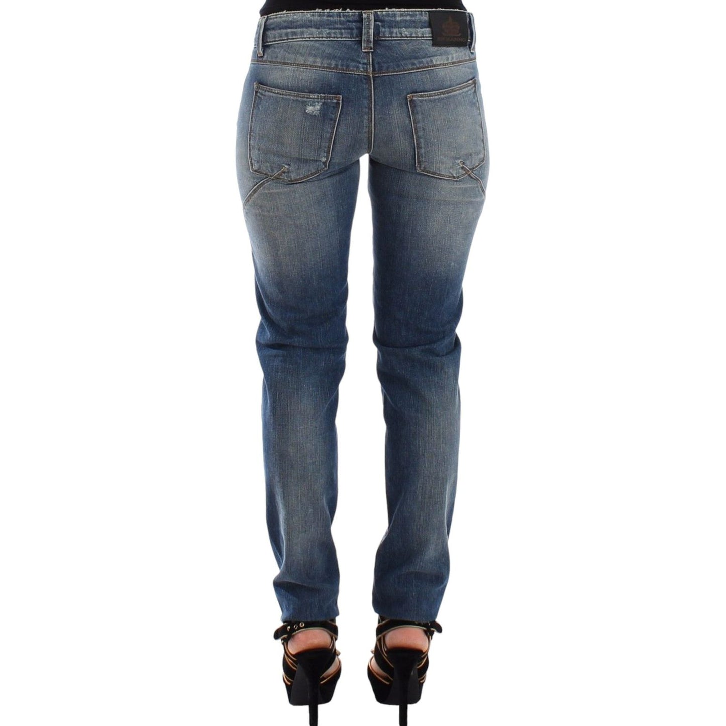 Ermanno Scervino Chic Slim-Fit Blue Denim Jeans Ermanno Scervino Dark Slate Gray