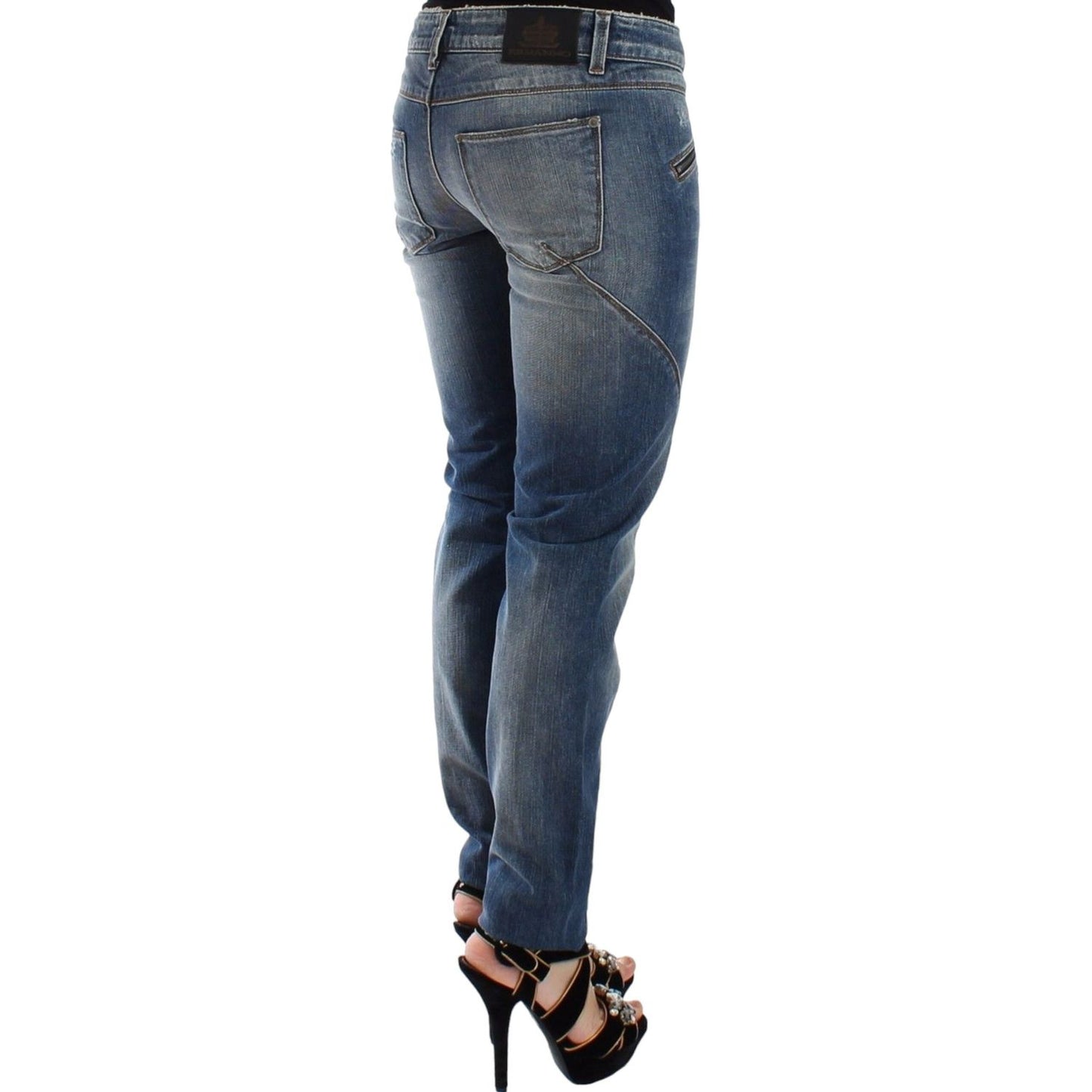 Ermanno Scervino Chic Slim-Fit Blue Denim Jeans Ermanno Scervino Dark Slate Gray