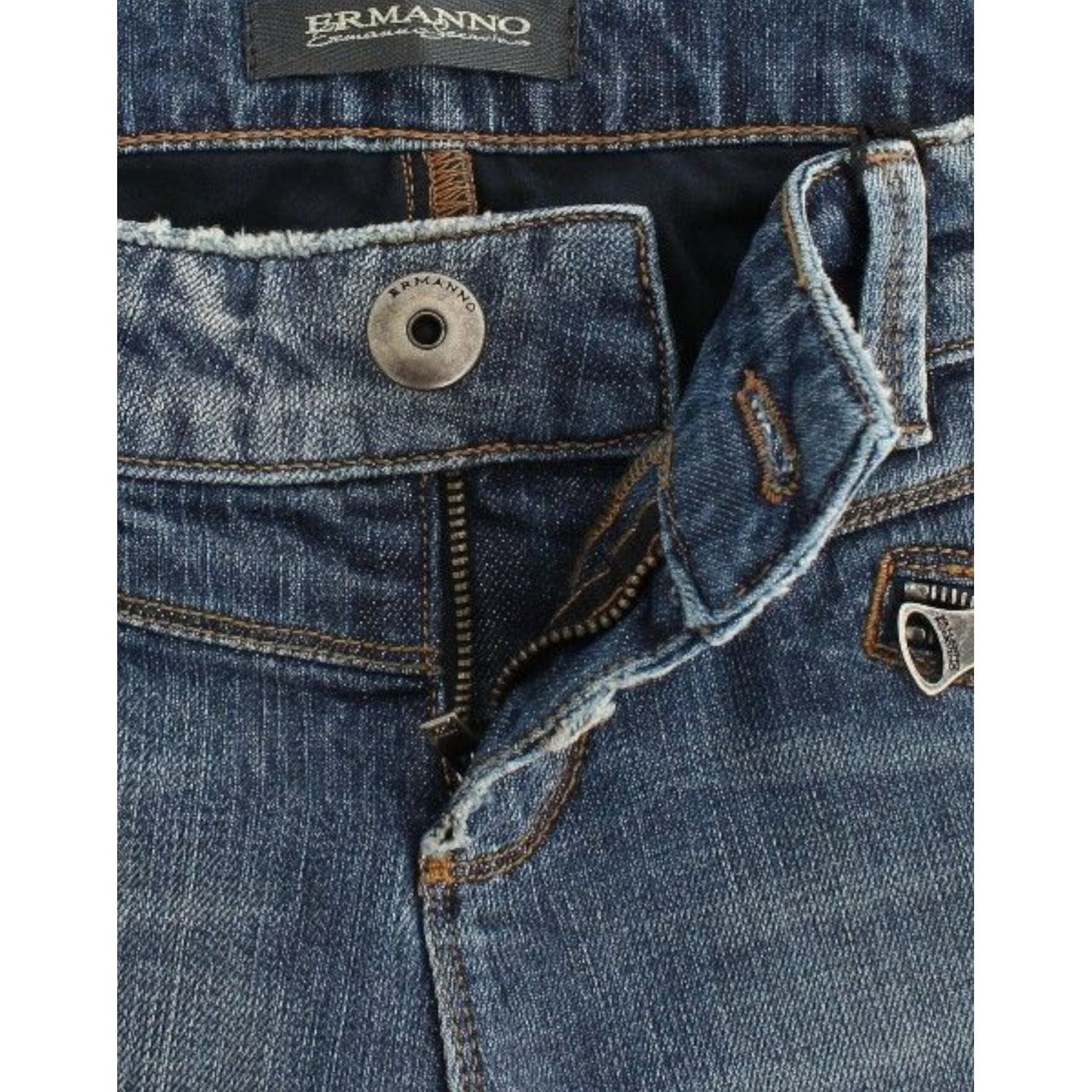 Ermanno Scervino Chic Slim-Fit Blue Denim Jeans Ermanno Scervino Dark Slate Gray
