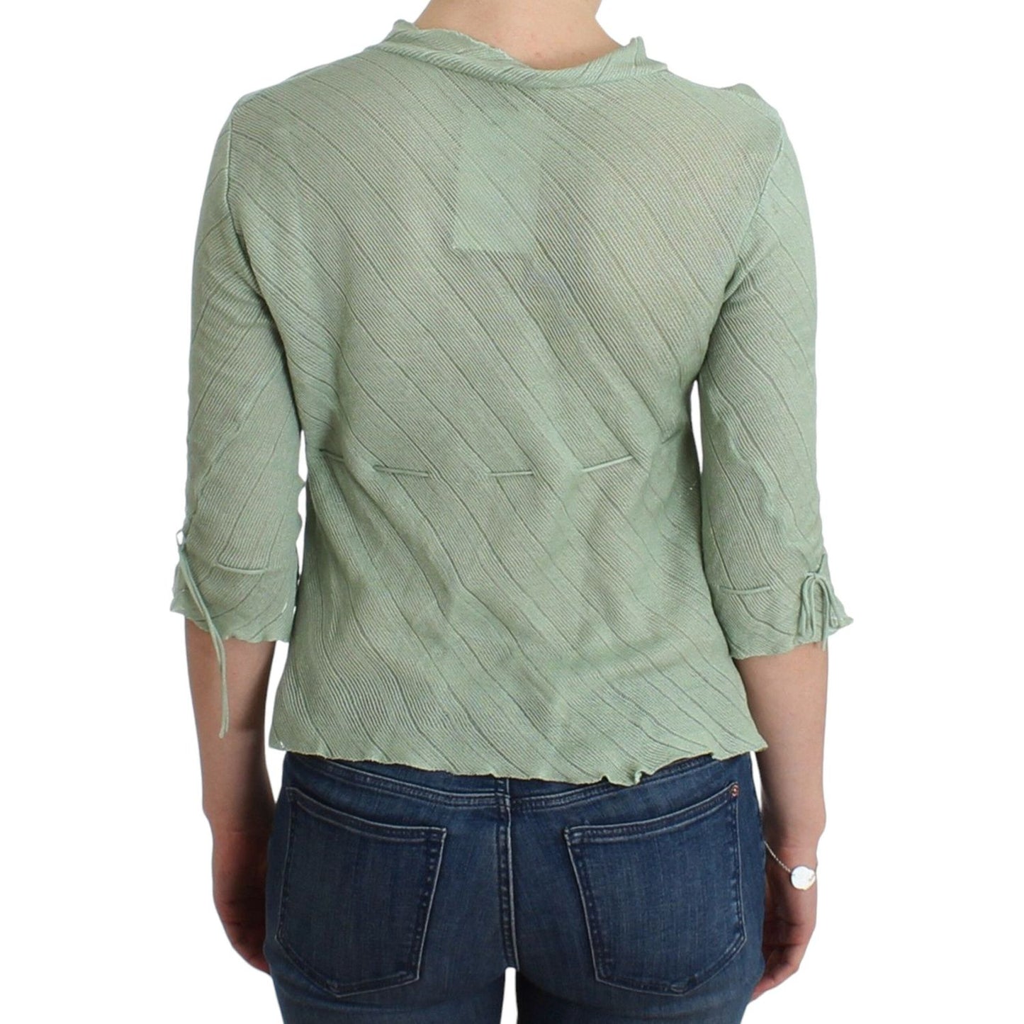 Ermanno Scervino Chic Green Knitted Top – Ethereal Elegance Ermanno Scervino Dark Sea Green