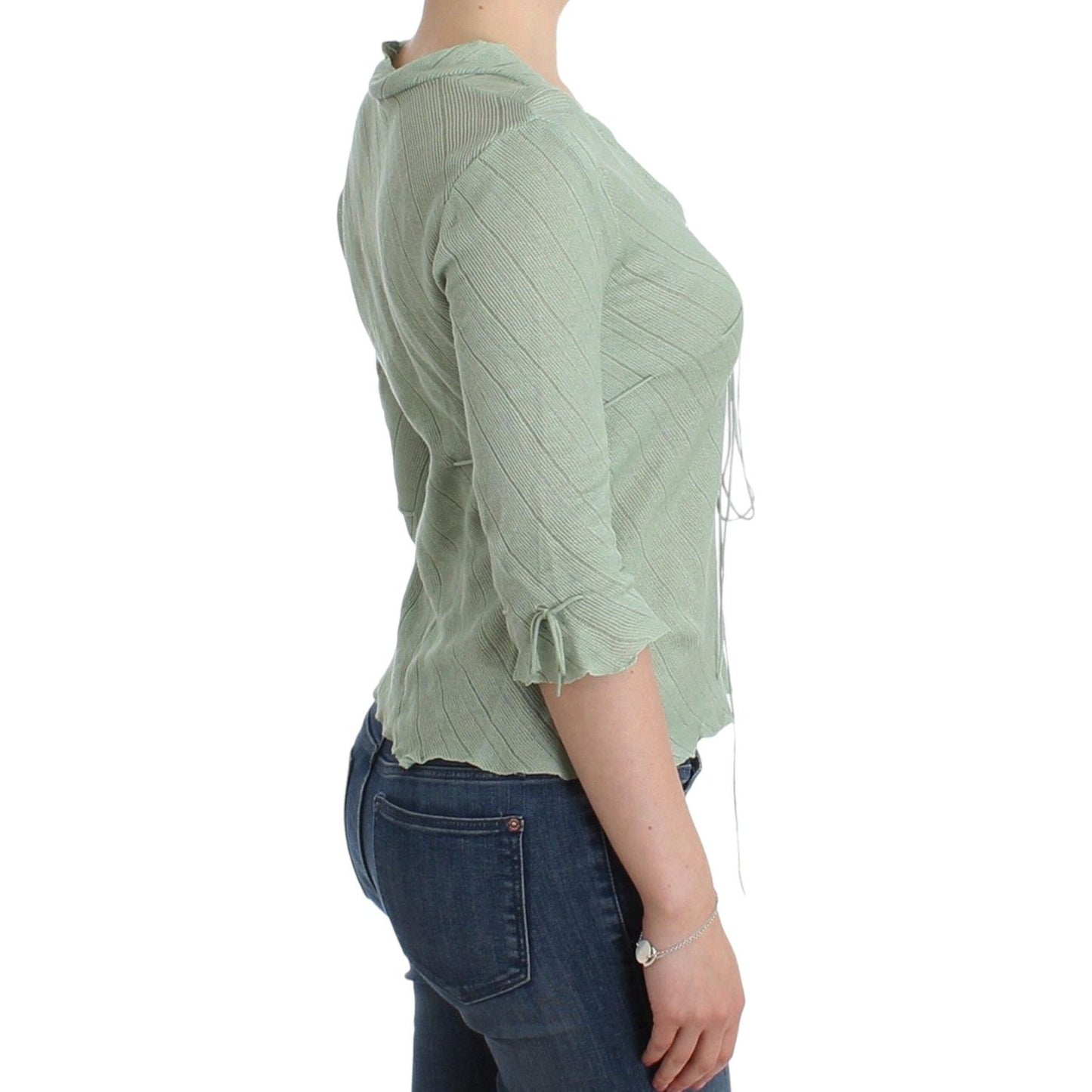 Ermanno Scervino Chic Green Knitted Top – Ethereal Elegance Ermanno Scervino Dark Gray