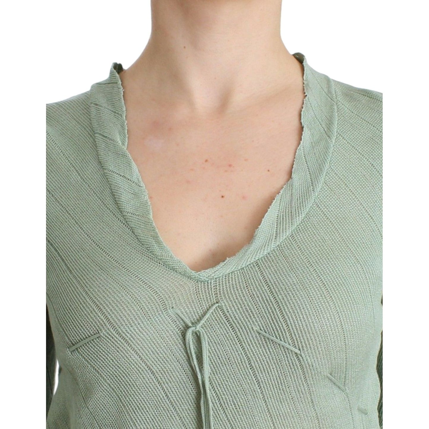 Ermanno Scervino Chic Green Knitted Top – Ethereal Elegance Ermanno Scervino Dark Gray