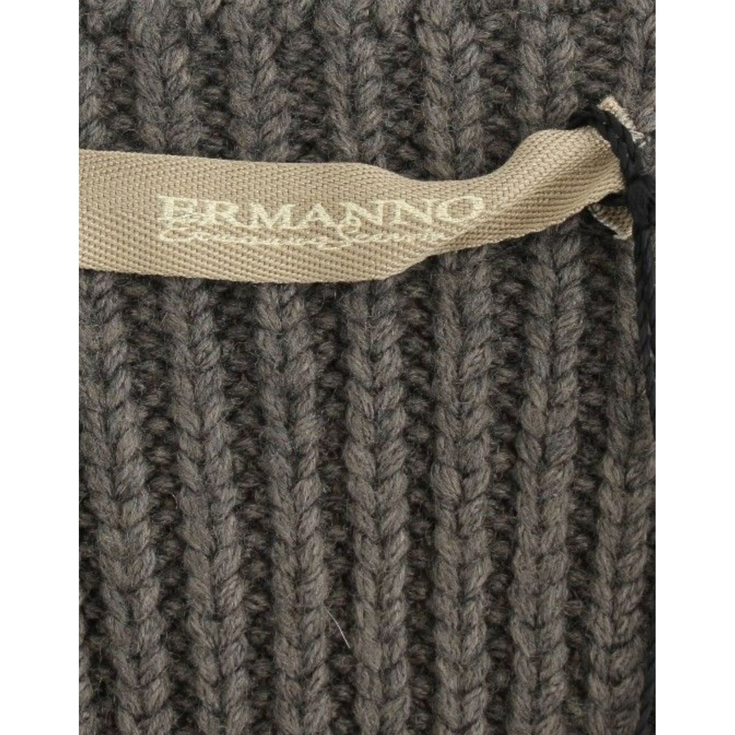 Ermanno Scervino Chic Gray Knit Crew Neck Top Ermanno Scervino Dark Slate Gray