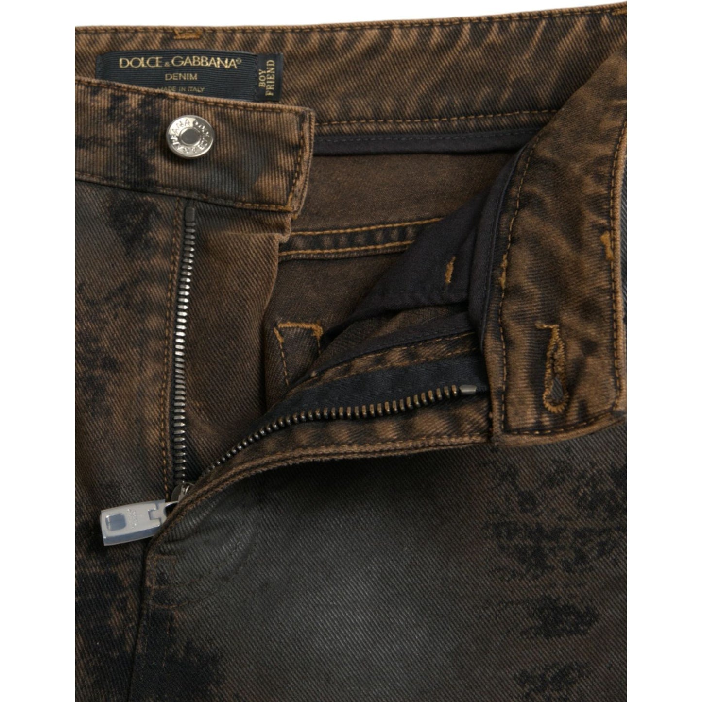 Dolce & Gabbana Chic Boyfriend Mid Waist Stretch Jeans Dolce & Gabbana Dark Slate Gray