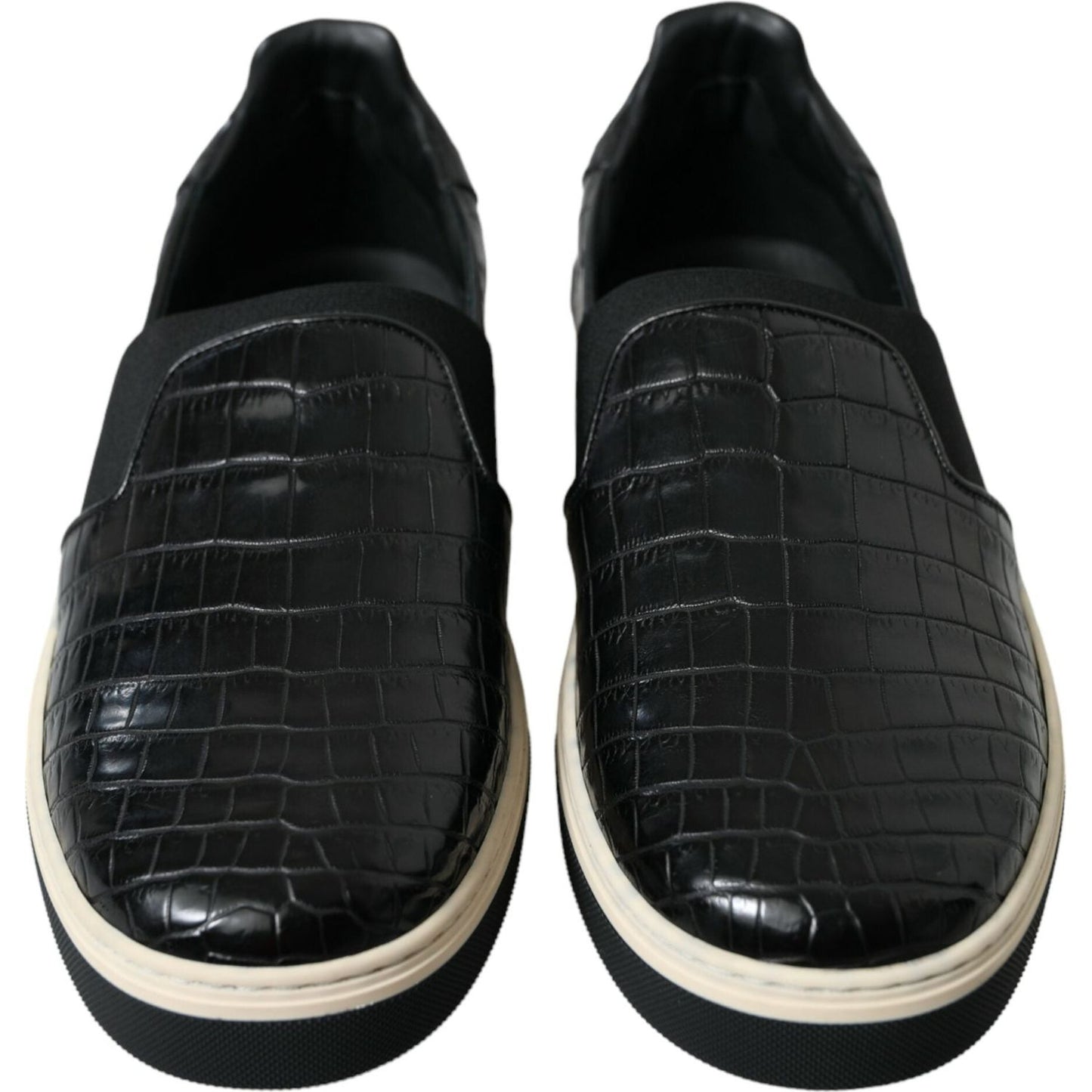 Dolce & Gabbana Elegant Crocodile Leather Low-Top Sneakers Dolce & Gabbana Black