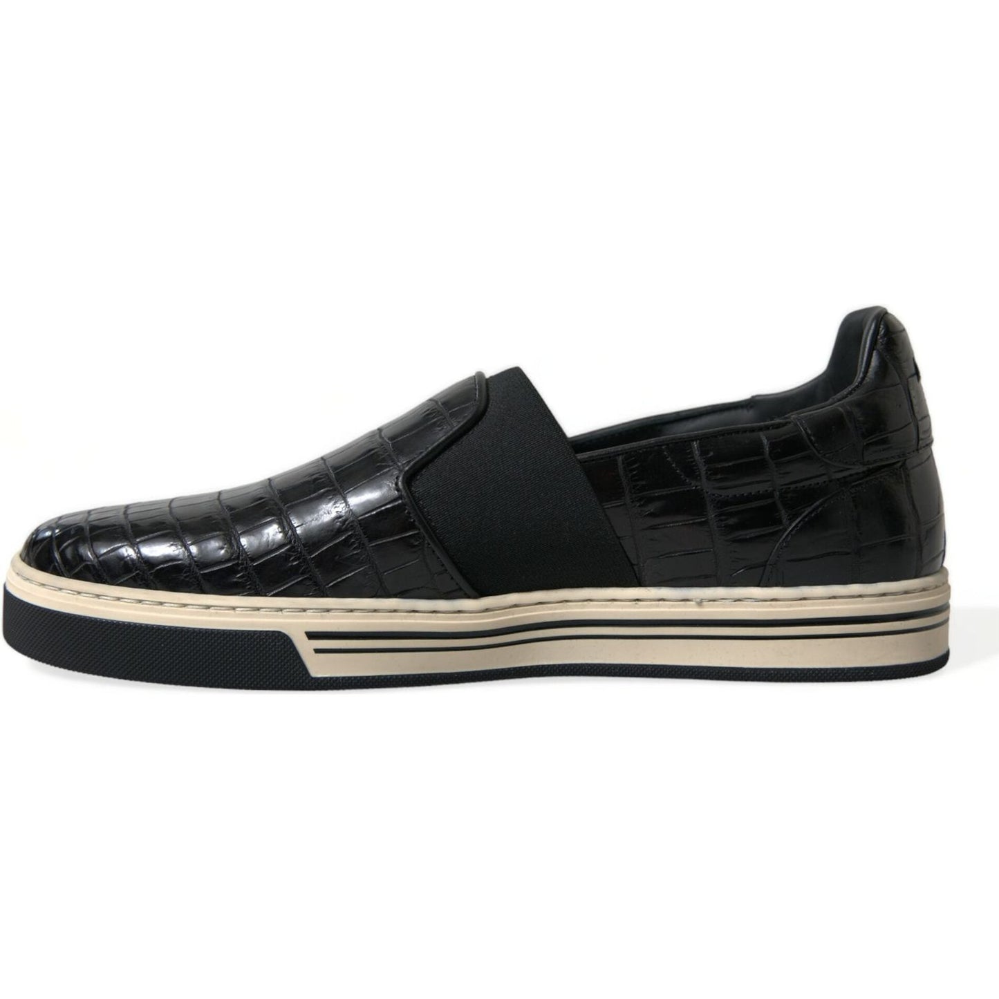 Dolce & Gabbana Elegant Crocodile Leather Low-Top Sneakers Dolce & Gabbana Gray