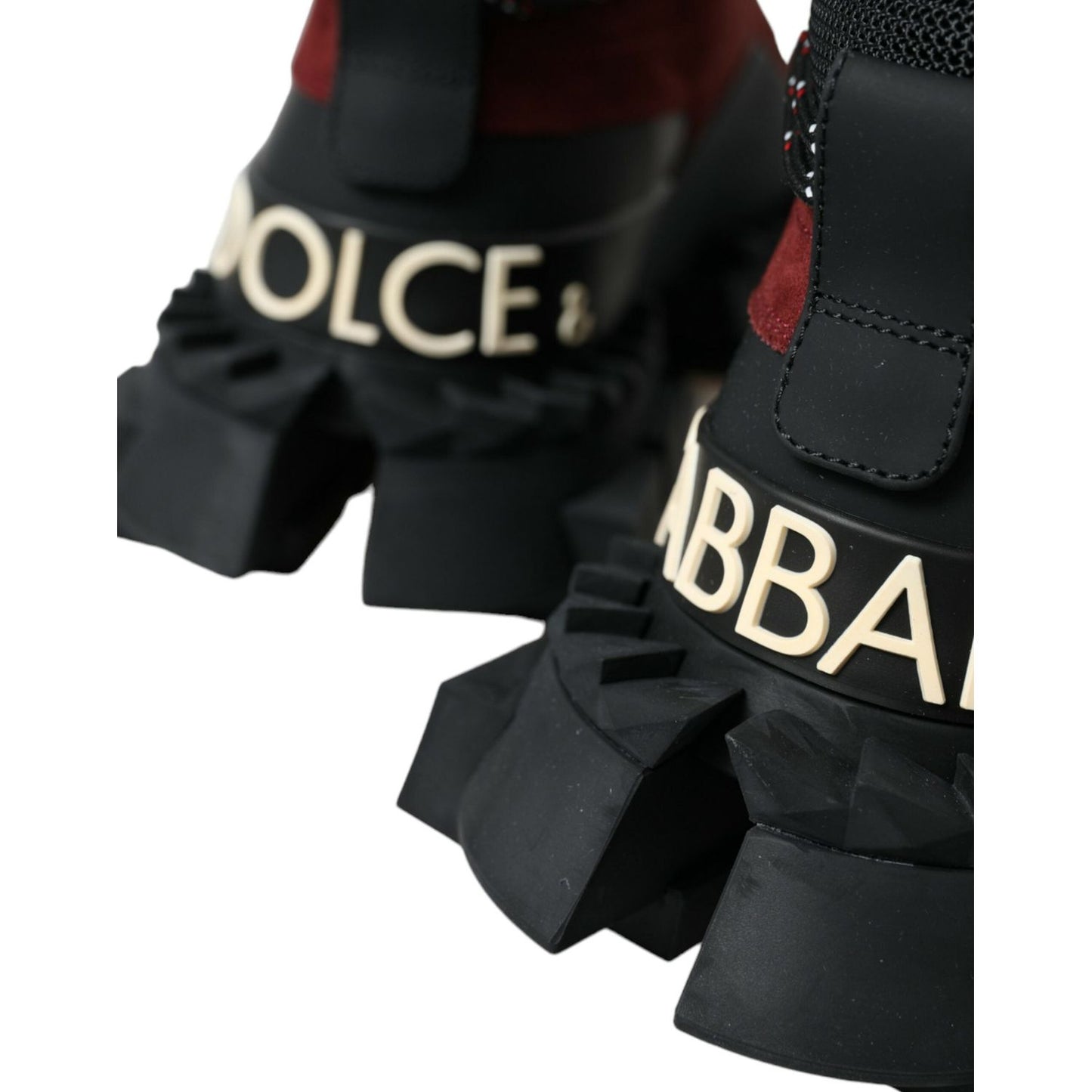 Dolce & Gabbana Burgundy Leather High Top Sneakers Dolce & Gabbana Black