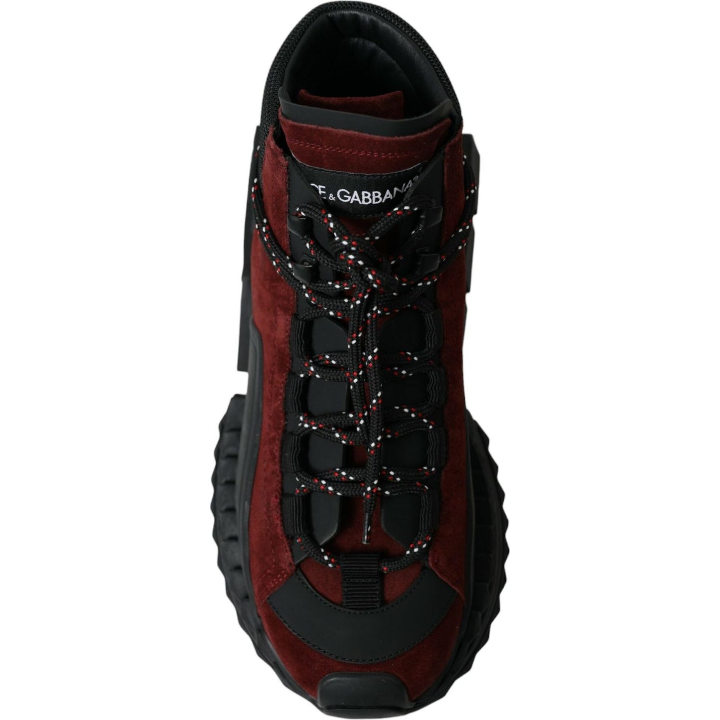 Dolce & Gabbana Burgundy Leather High Top Sneakers Dolce & Gabbana Black