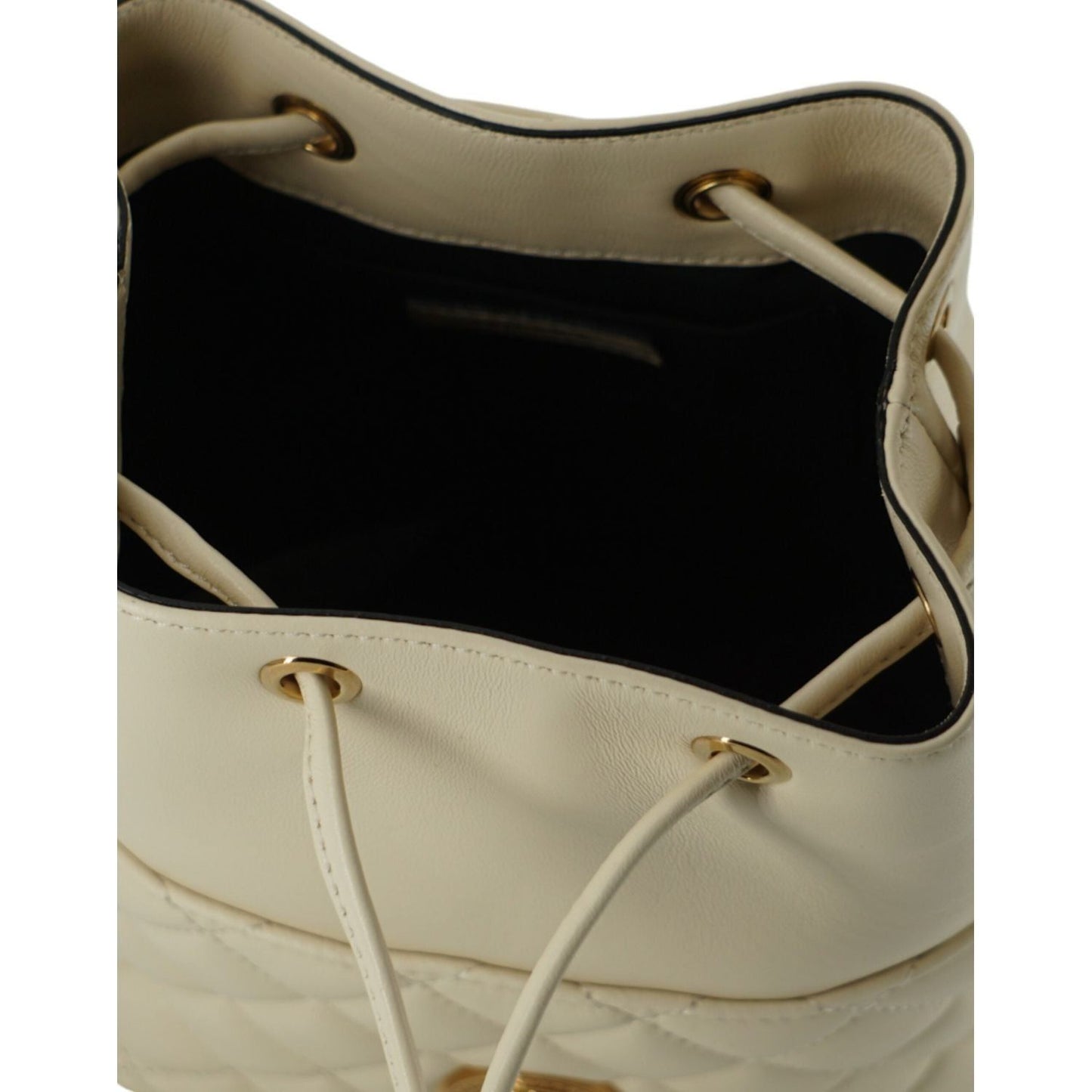 Versace Elegant Small White Leather Bucket Shoulder Bag Versace Rosy Brown