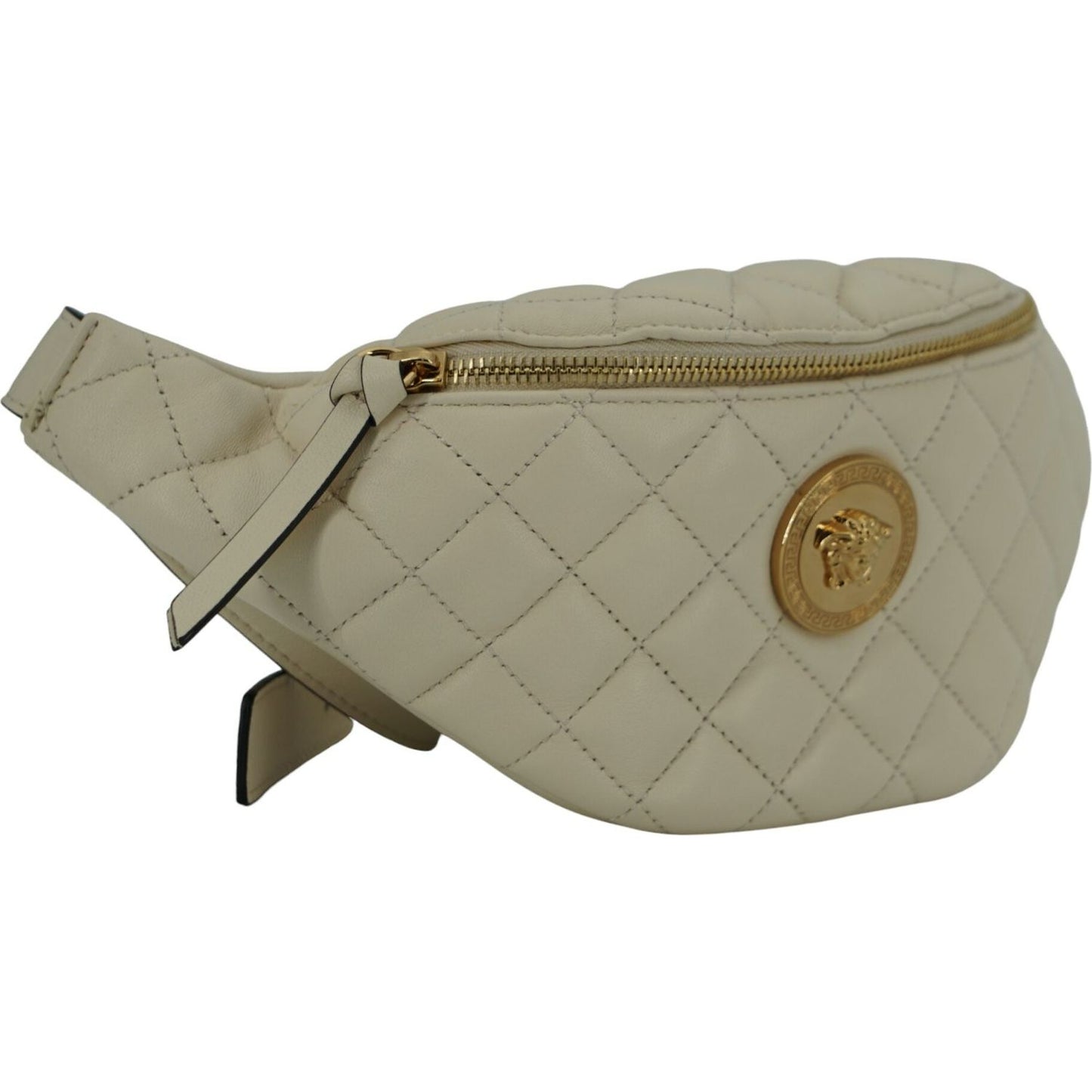 Versace Elegant White Lamb Leather Belt Bag Versace Rosy Brown