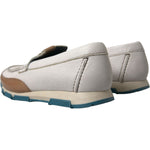 Dolce & Gabbana Elegant White Deerskin Loafers Dolce & Gabbana Gray