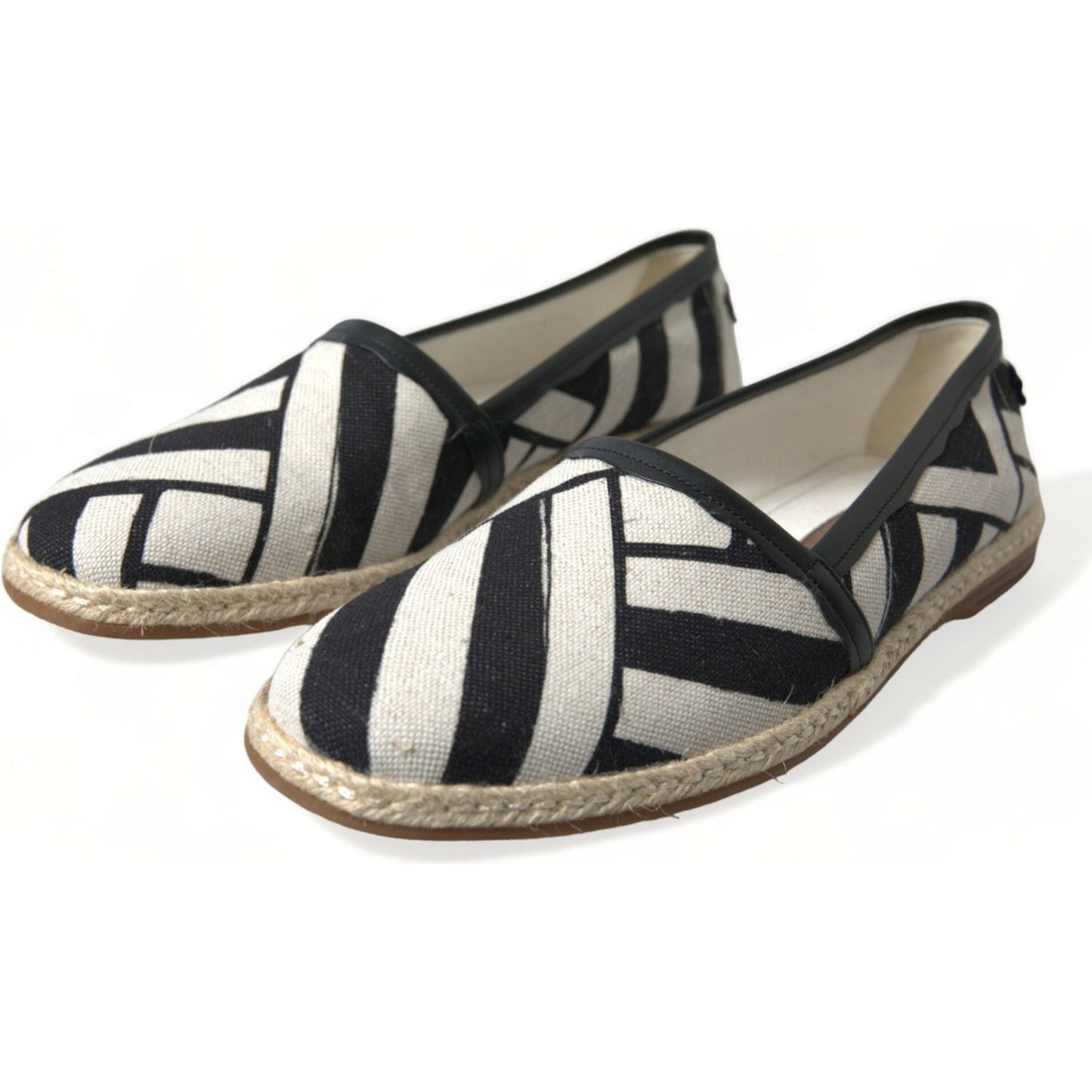 Dolce & Gabbana Chic Striped Canvas Espadrilles Dolce & Gabbana Dark Slate Gray