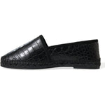Dolce & Gabbana Black Exotic Leather Espadrilles Slip On Shoes MV5404-43