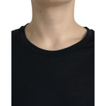 Dolce & Gabbana Black Wool Short Sleeves Crewneck Top T-shirt TSH84260-42