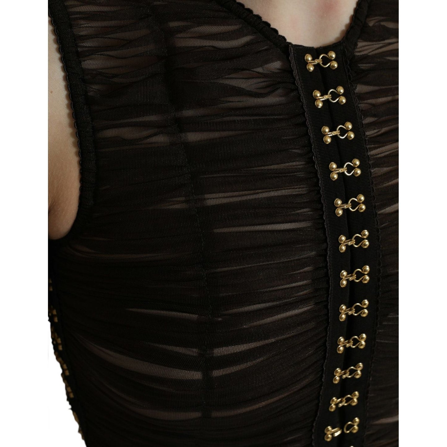 Dolce & Gabbana Embellished Cropped Sleeveless Top Dolce & Gabbana Black