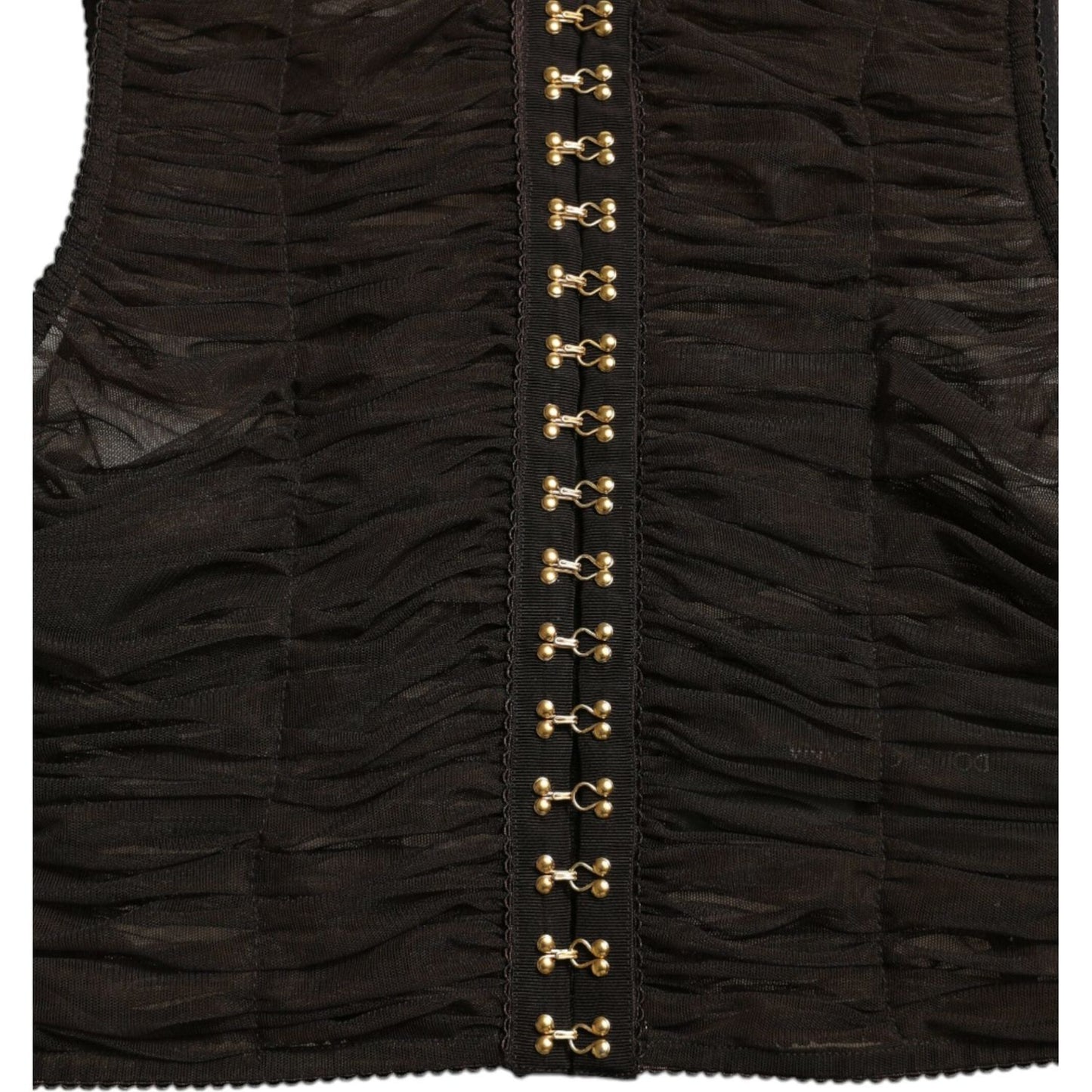 Dolce & Gabbana Embellished Cropped Sleeveless Top Dolce & Gabbana Black