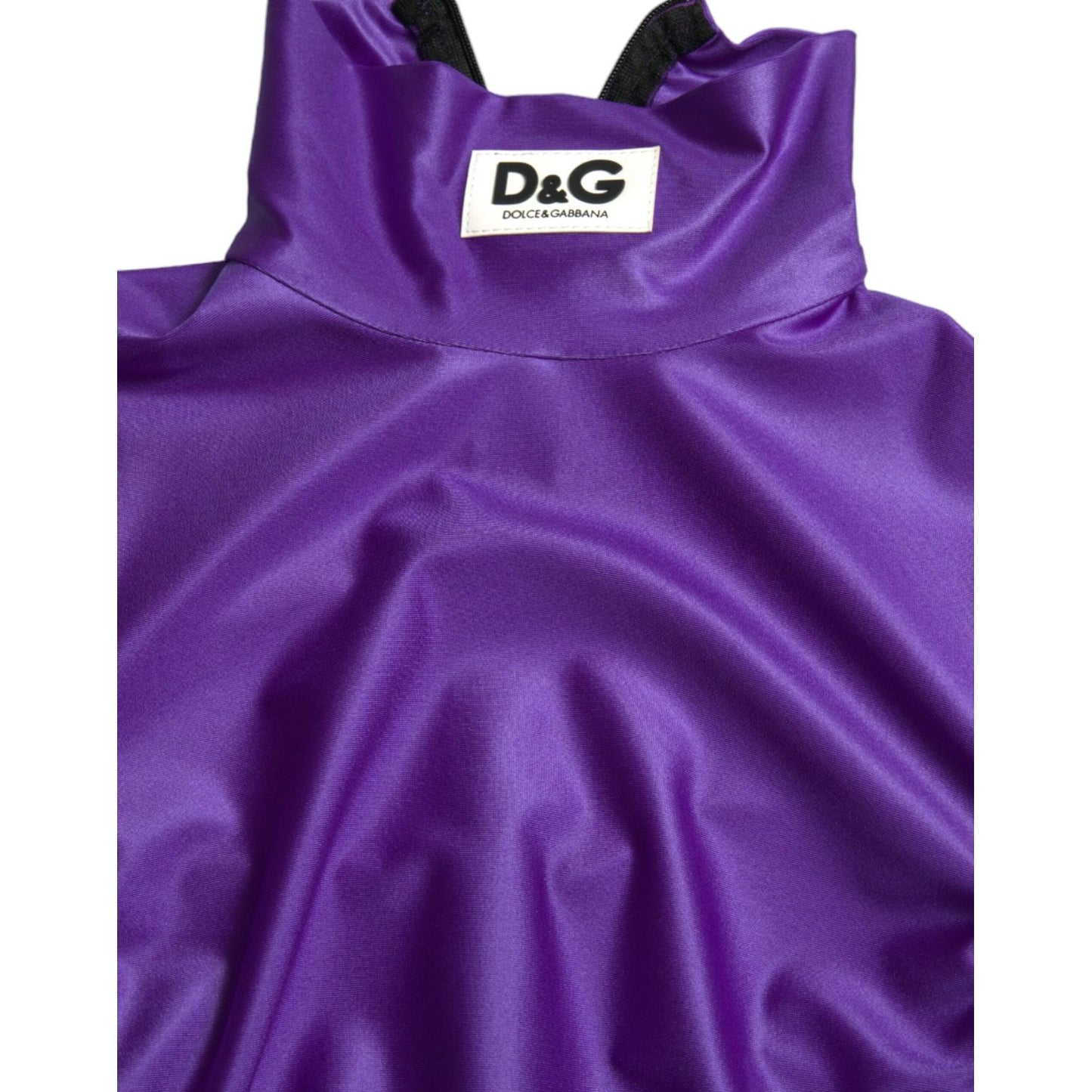Dolce & Gabbana Elegant Long Sleeve Zip-Back Top Dolce & Gabbana Dark Slate Blue