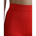 Dolce & Gabbana Elegant High Waist Red Leggings Dolce & Gabbana Firebrick
