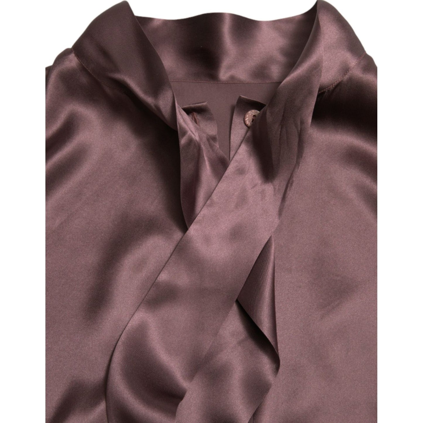 Dolce & Gabbana Elegant Silk Ascot Collar Blouse Dolce & Gabbana Dim Gray