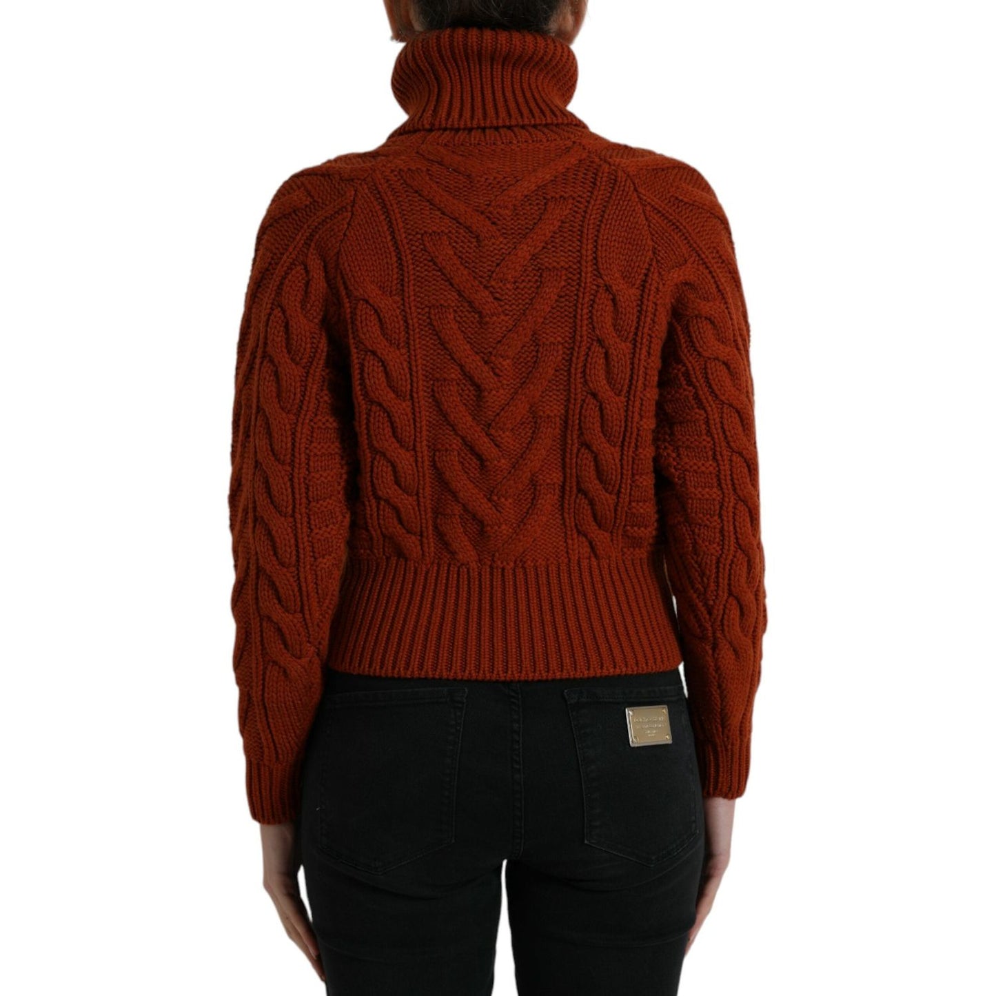 Dolce & Gabbana Elegant Brown Turtleneck Wool Sweater Dolce & Gabbana Black