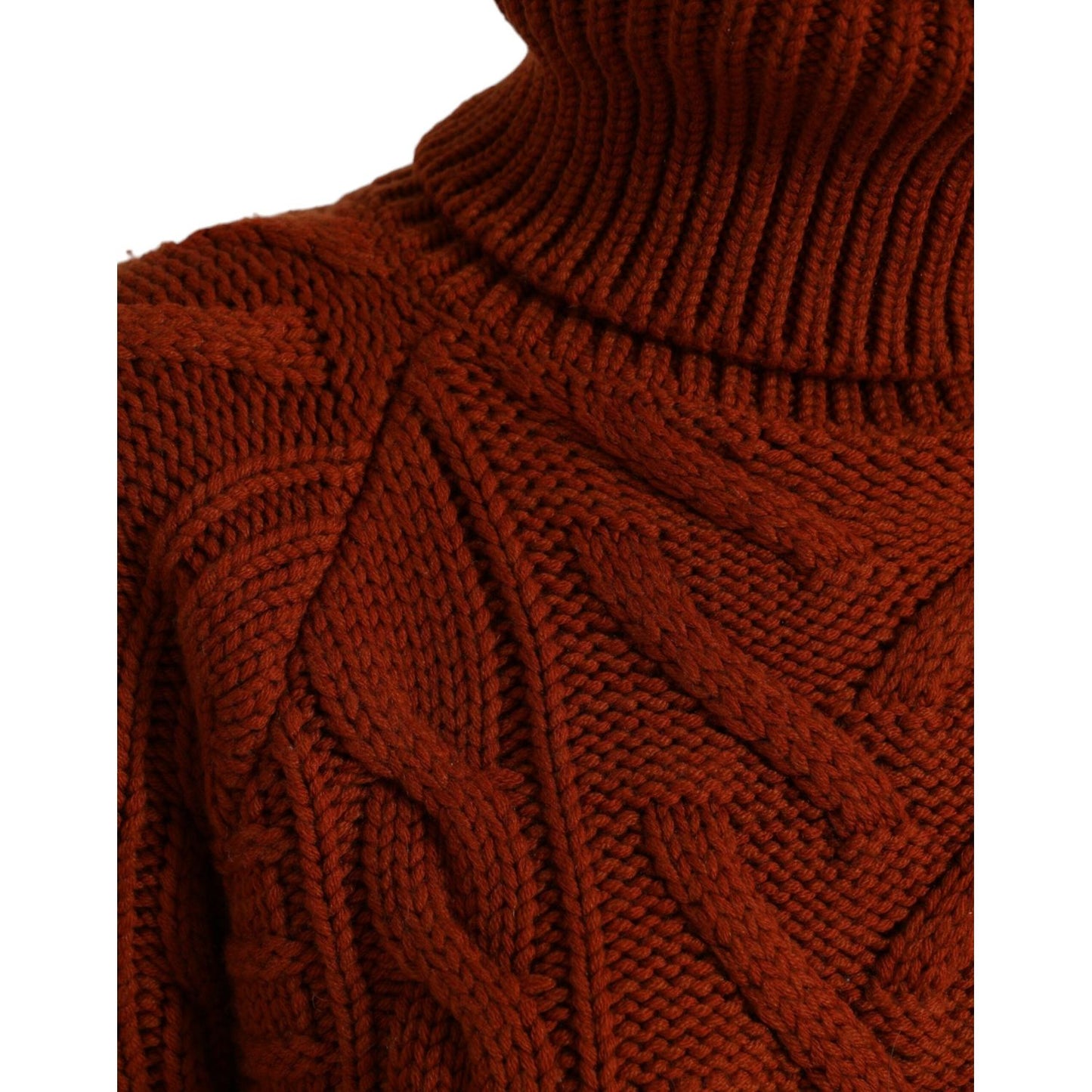 Dolce & Gabbana Elegant Brown Turtleneck Wool Sweater Dolce & Gabbana Dark Red
