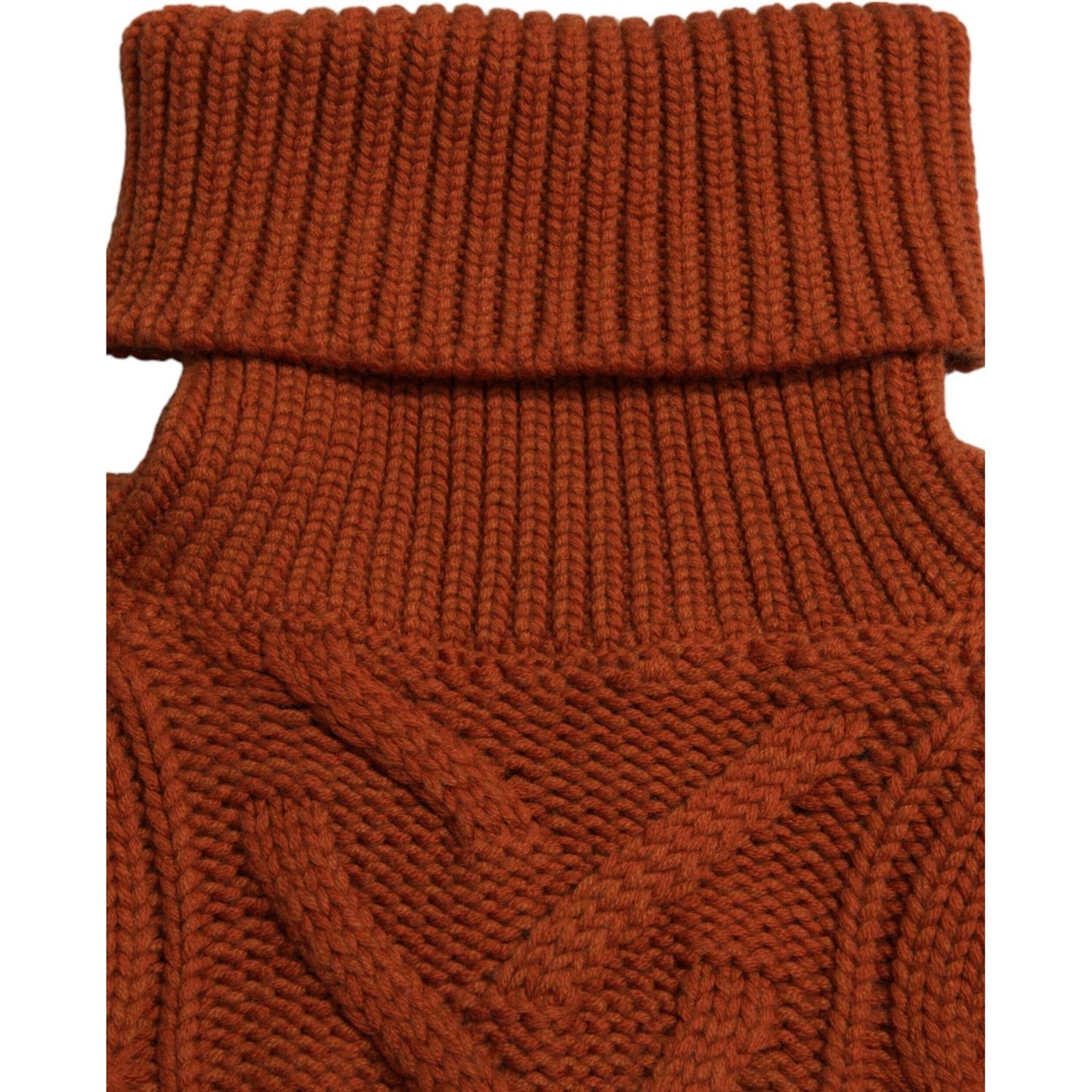 Dolce & Gabbana Elegant Brown Turtleneck Wool Sweater Dolce & Gabbana Saddle Brown