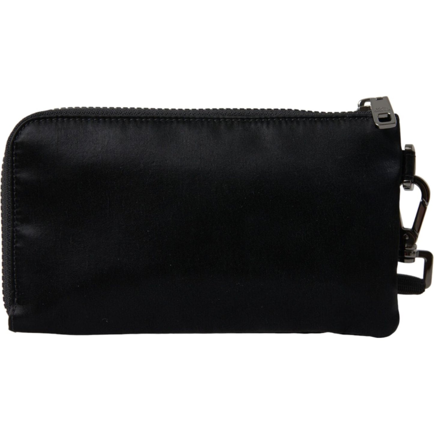 Dolce & Gabbana Elegant Black Nylon & Leather Pouch Dolce & Gabbana Black