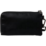 Dolce & Gabbana Black Nylon Logo Plaque Keyring Pouch Clutch Bag BAG1373