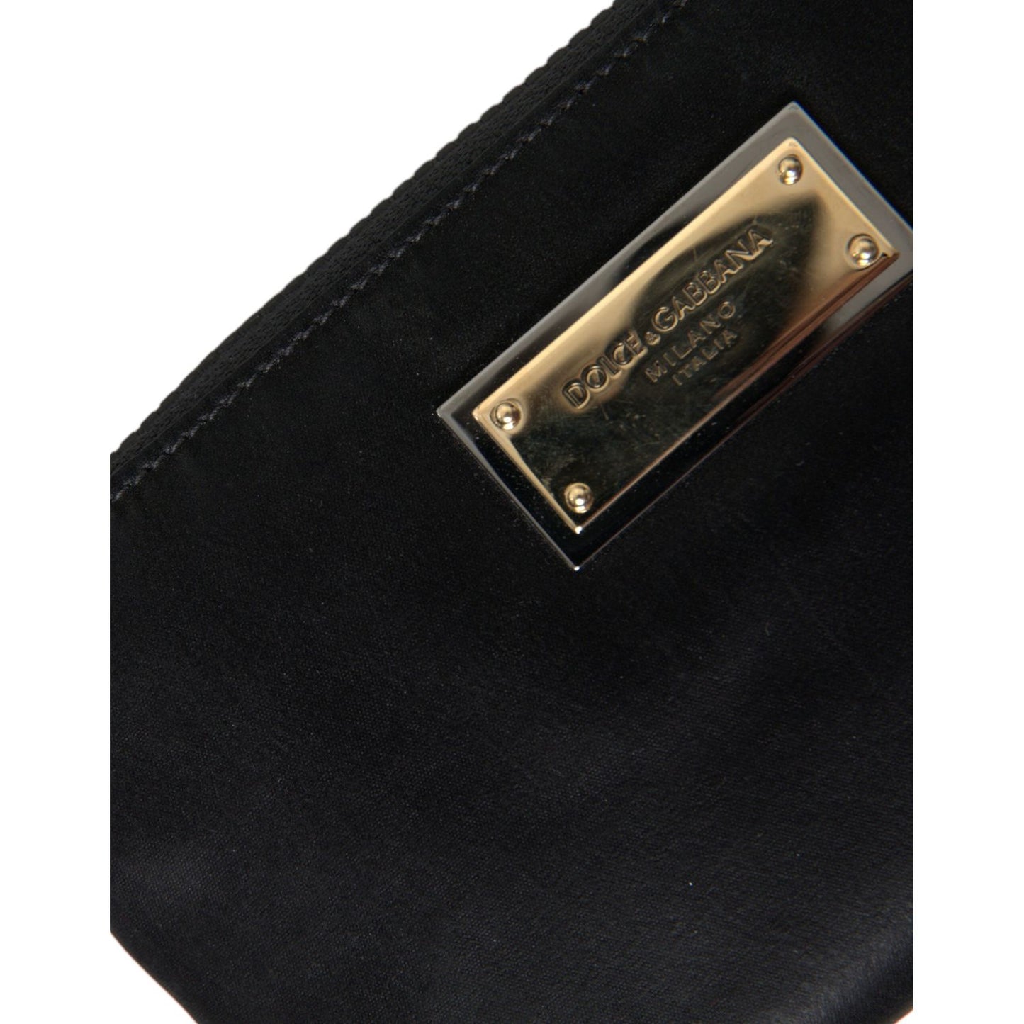 Dolce & Gabbana Elegant Black Nylon & Leather Pouch Dolce & Gabbana Black