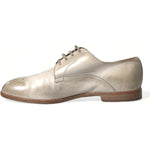 Dolce & Gabbana Elegant White Calfskin Derby Shoes Dolce & Gabbana Dark Gray