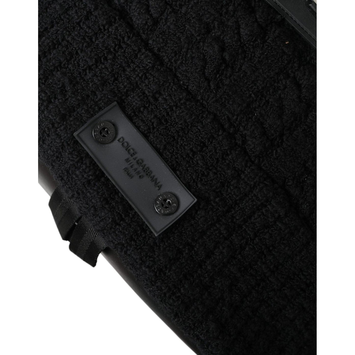Dolce & Gabbana Elegant Tricot Wool-Blend Backpack in Black Dolce & Gabbana Black