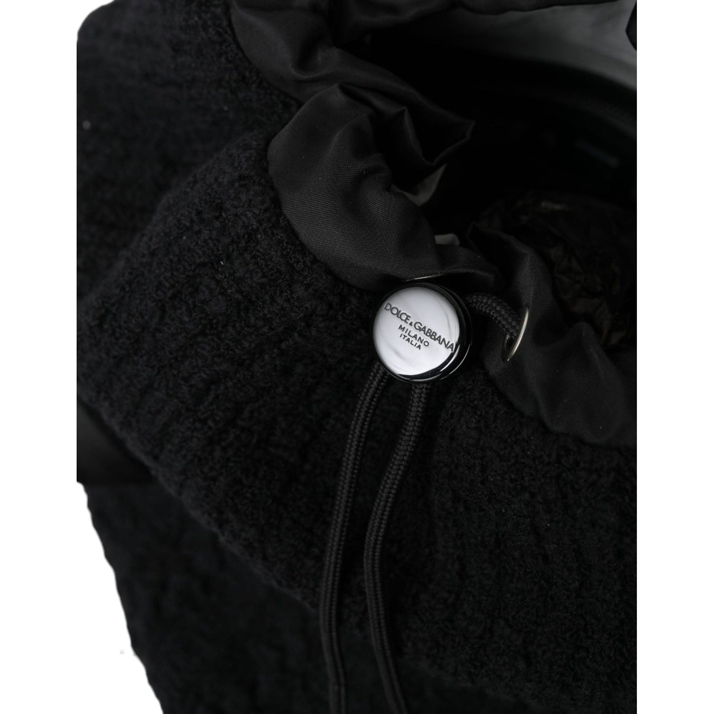 Dolce & Gabbana Elegant Tricot Wool-Blend Backpack in Black Dolce & Gabbana Black