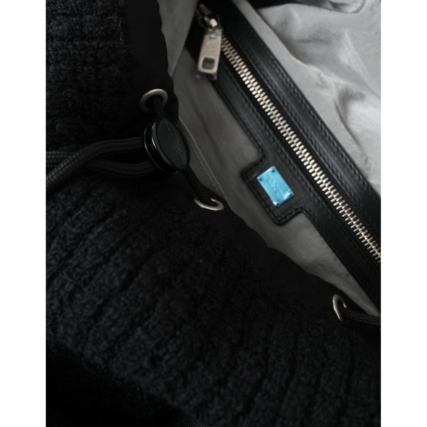 Dolce & Gabbana Elegant Tricot Wool-Blend Backpack in Black Dolce & Gabbana Black