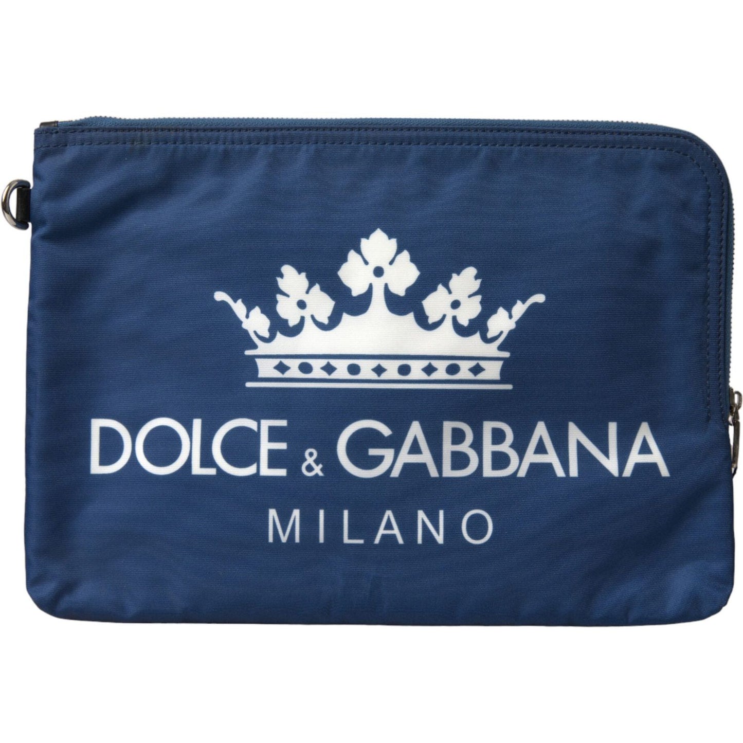 Dolce & Gabbana Elegant Blue Nylon Zipped Clutch Dolce & Gabbana Dark Slate Gray
