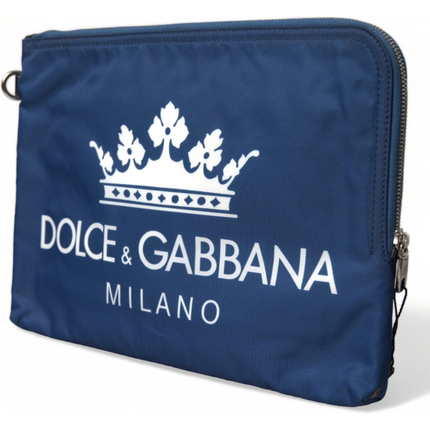 Dolce & Gabbana Elegant Blue Nylon Zipped Clutch Dolce & Gabbana Dark Slate Gray