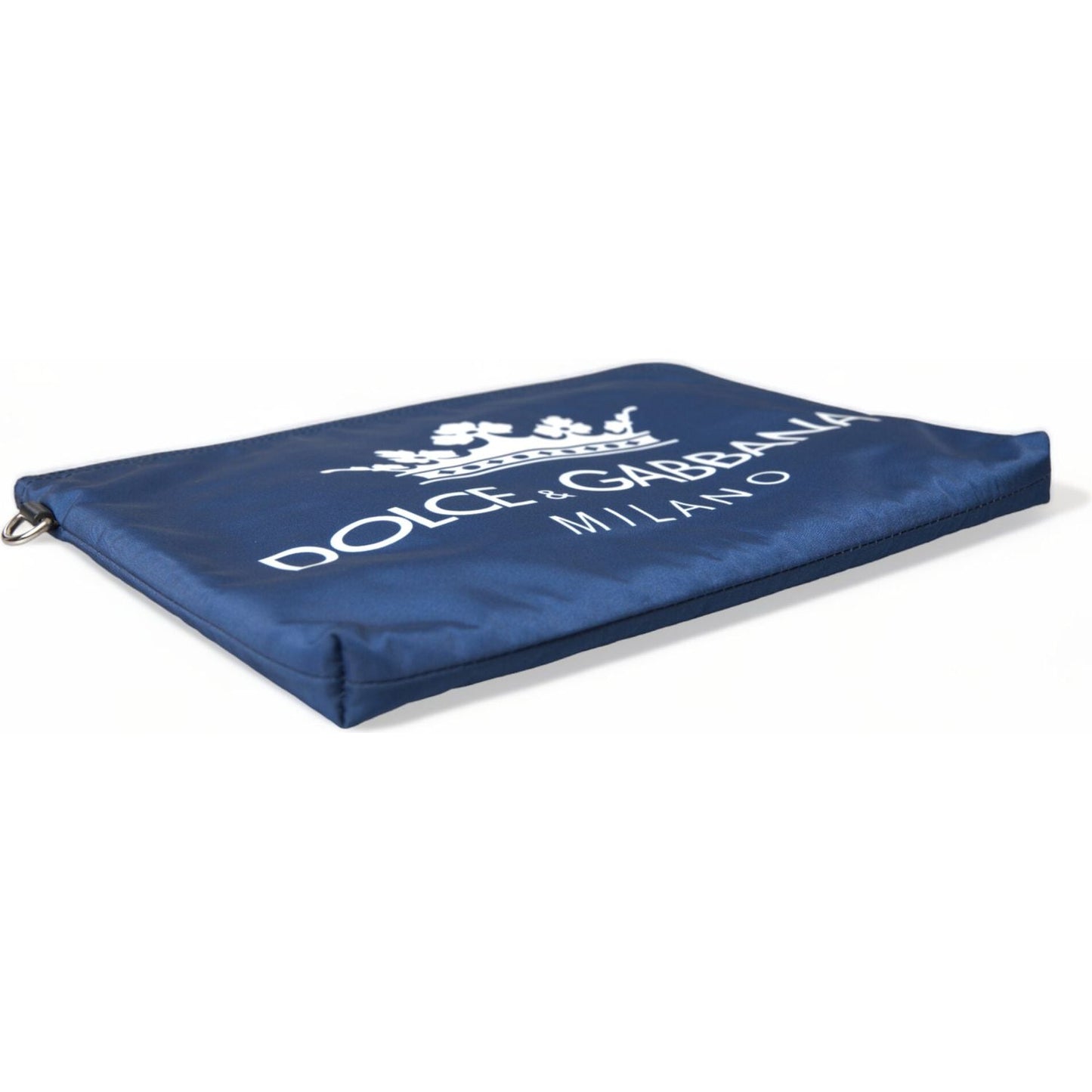 Dolce & Gabbana Elegant Blue Nylon Zipped Clutch Dolce & Gabbana Dark Slate Blue