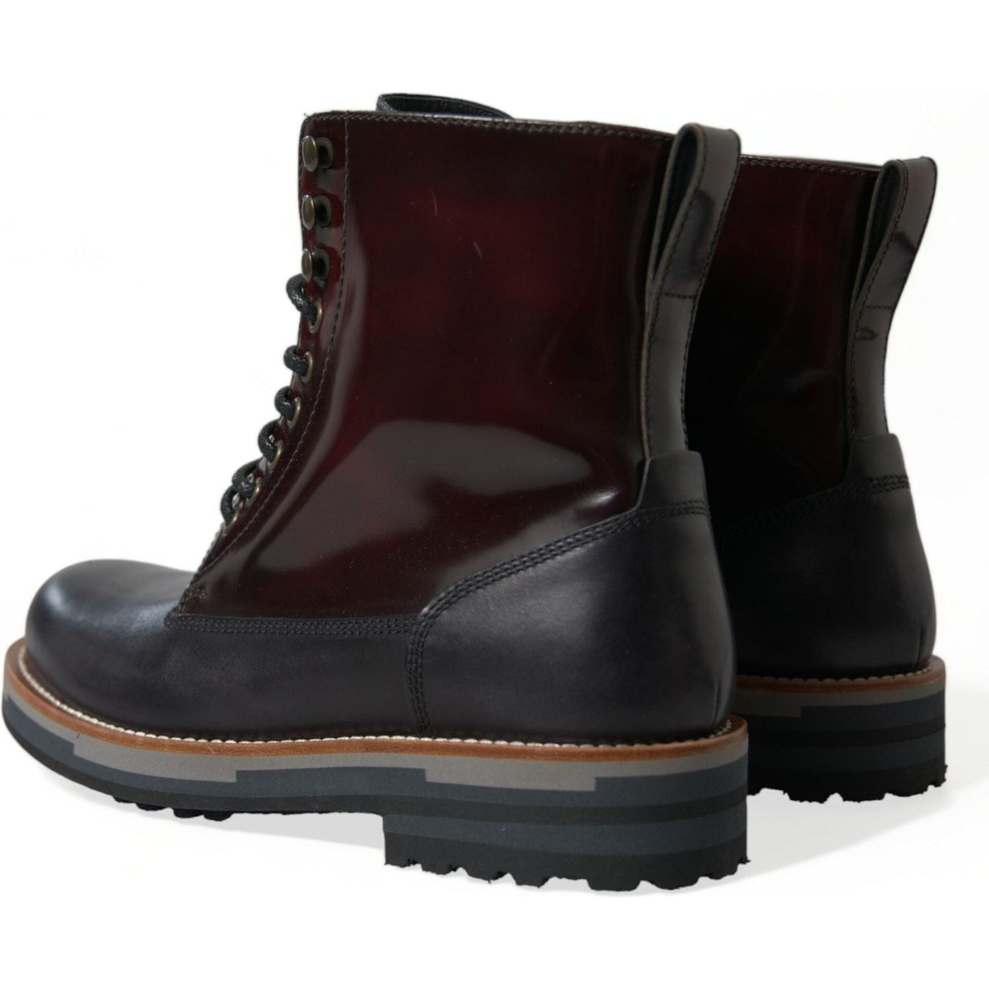 Dolce & Gabbana Elegant Bi-Color Leather Boots Dolce & Gabbana Black