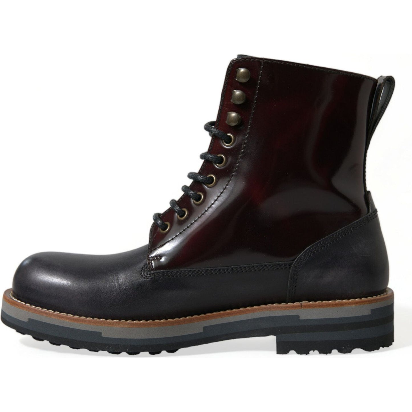 Dolce & Gabbana Elegant Bi-Color Leather Boots Dolce & Gabbana Black