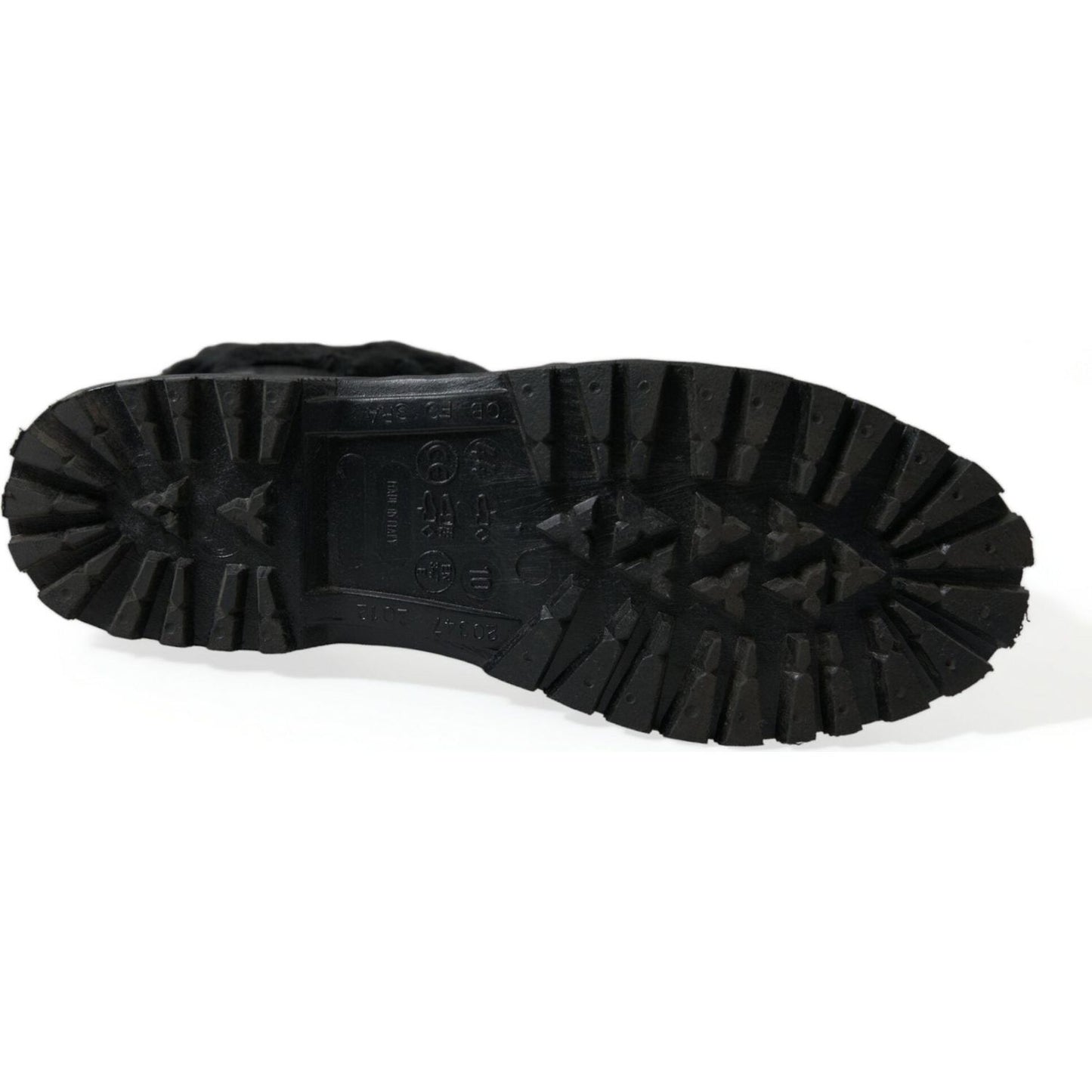 Dolce & Gabbana Sleek Black Shearling Mid Calf Boots Dolce & Gabbana Black
