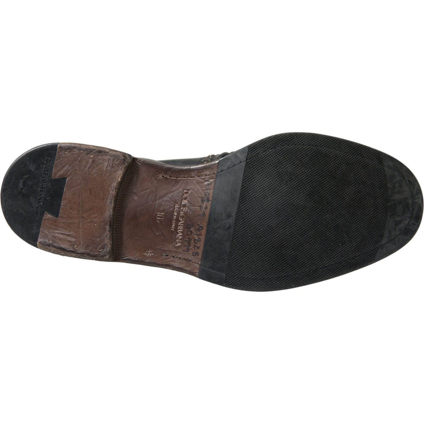 Dolce & Gabbana Elegant Calfskin Leather Monk Straps Dolce & Gabbana Dark Slate Gray