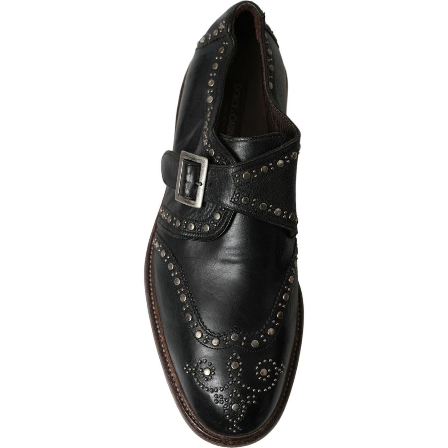 Dolce & Gabbana Elegant Calfskin Leather Monk Straps Dolce & Gabbana Black