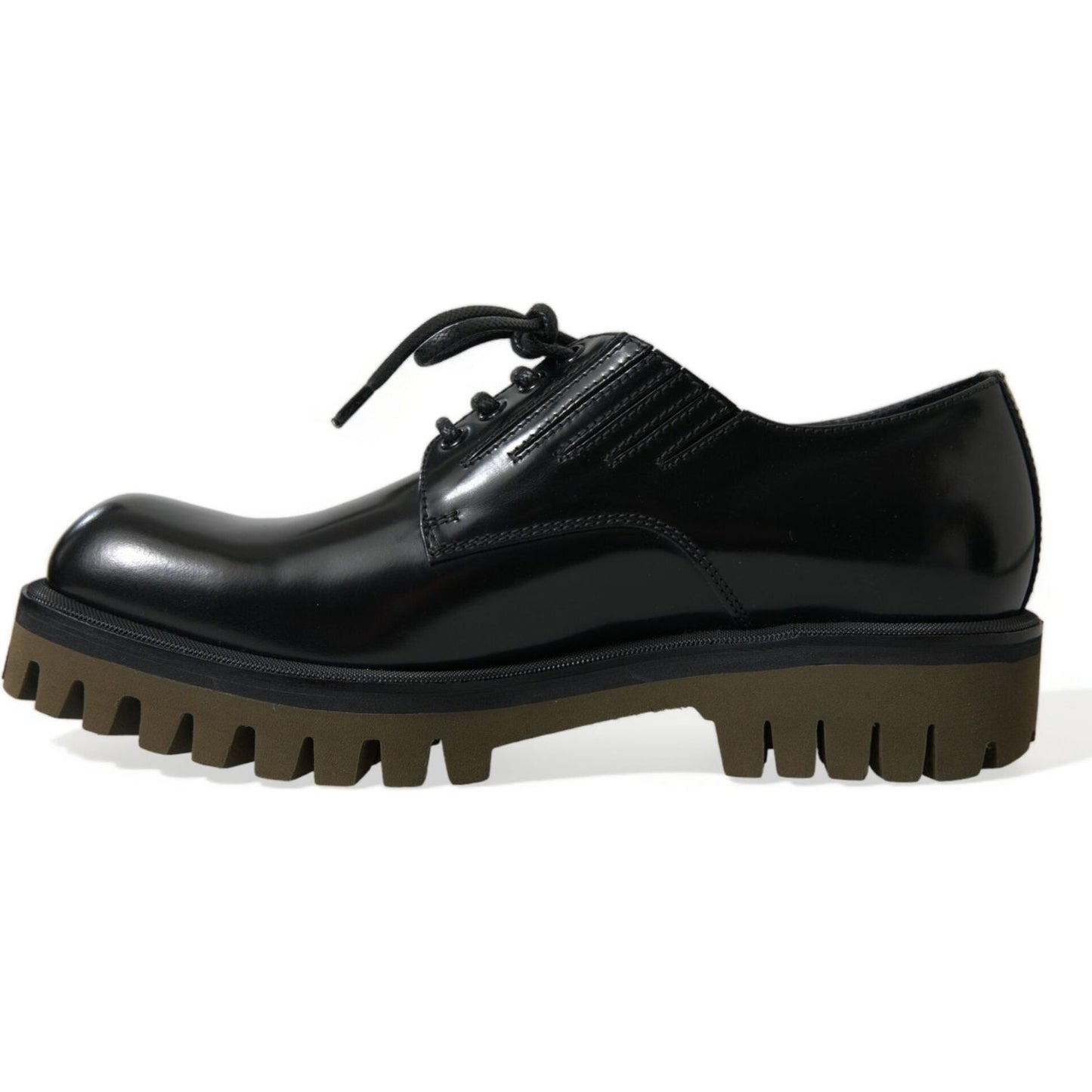 Dolce & Gabbana Elegant Black Leather Derby Dress Shoes Dolce & Gabbana Black