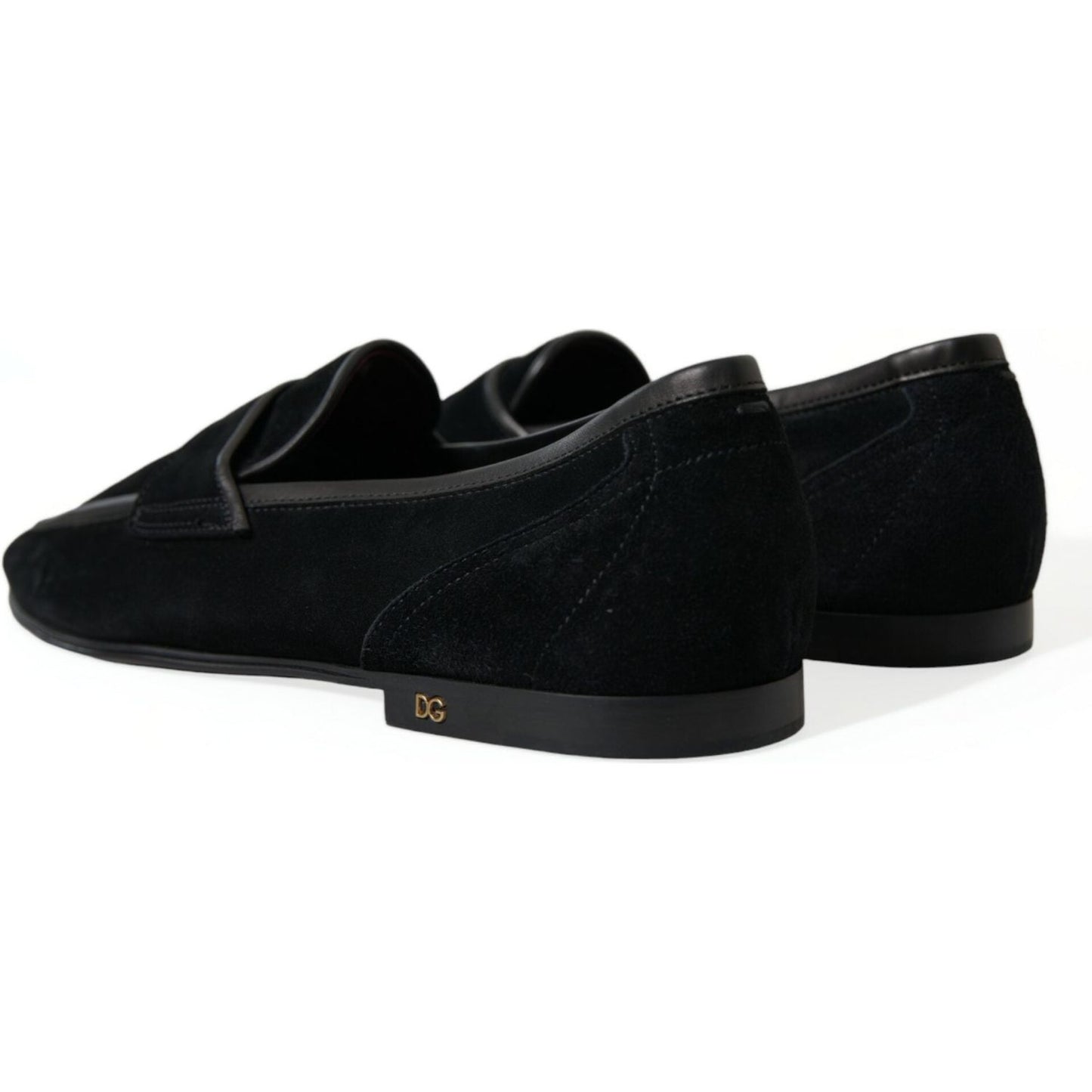 Dolce & Gabbana Elegant Velvet Black Loafers for Men Dolce & Gabbana Black