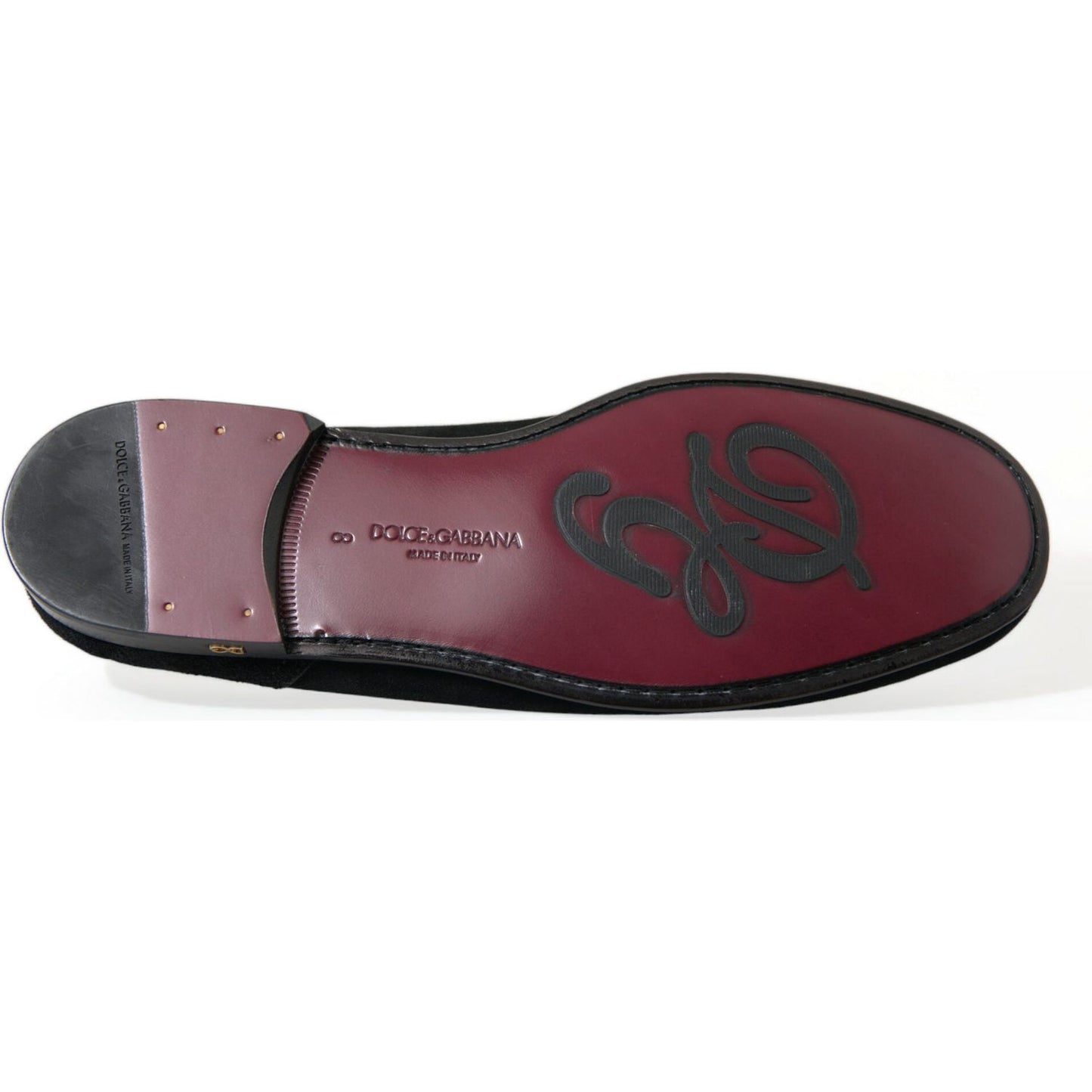 Dolce & Gabbana Elegant Velvet Black Loafers for Men Dolce & Gabbana Dim Gray