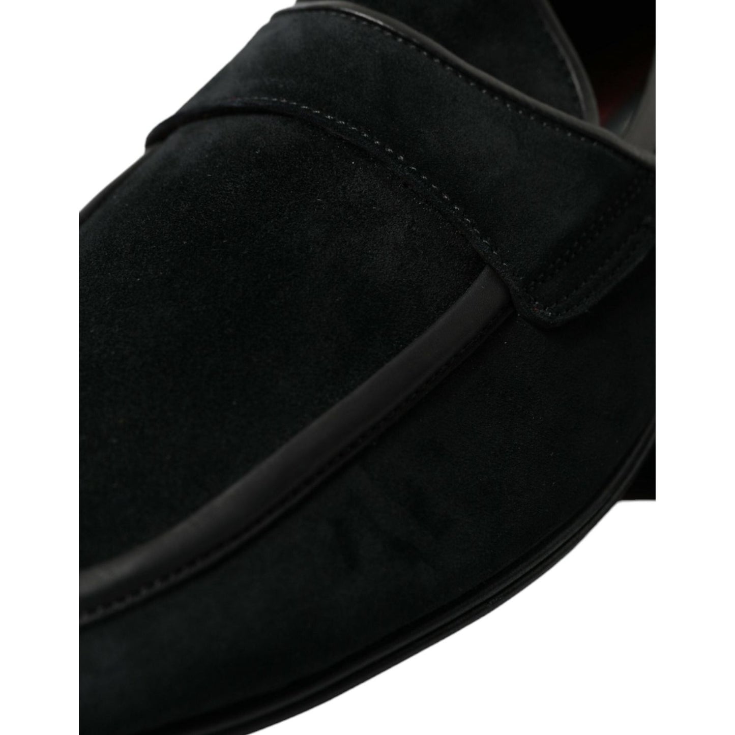 Dolce & Gabbana Elegant Velvet Black Loafers for Men Dolce & Gabbana Black