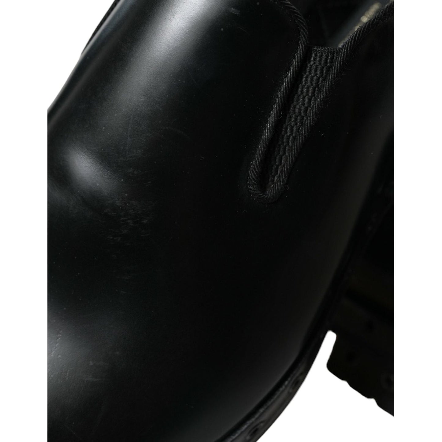 Dolce & Gabbana Elegant Black Leather Studded Loafers Dolce & Gabbana Black