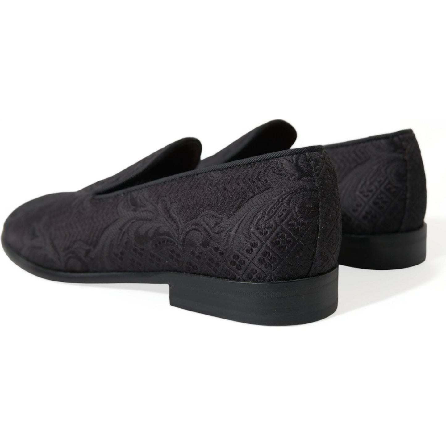 Dolce & Gabbana Elegant Black Brocade Dress Loafers Dolce & Gabbana Dark Slate Gray