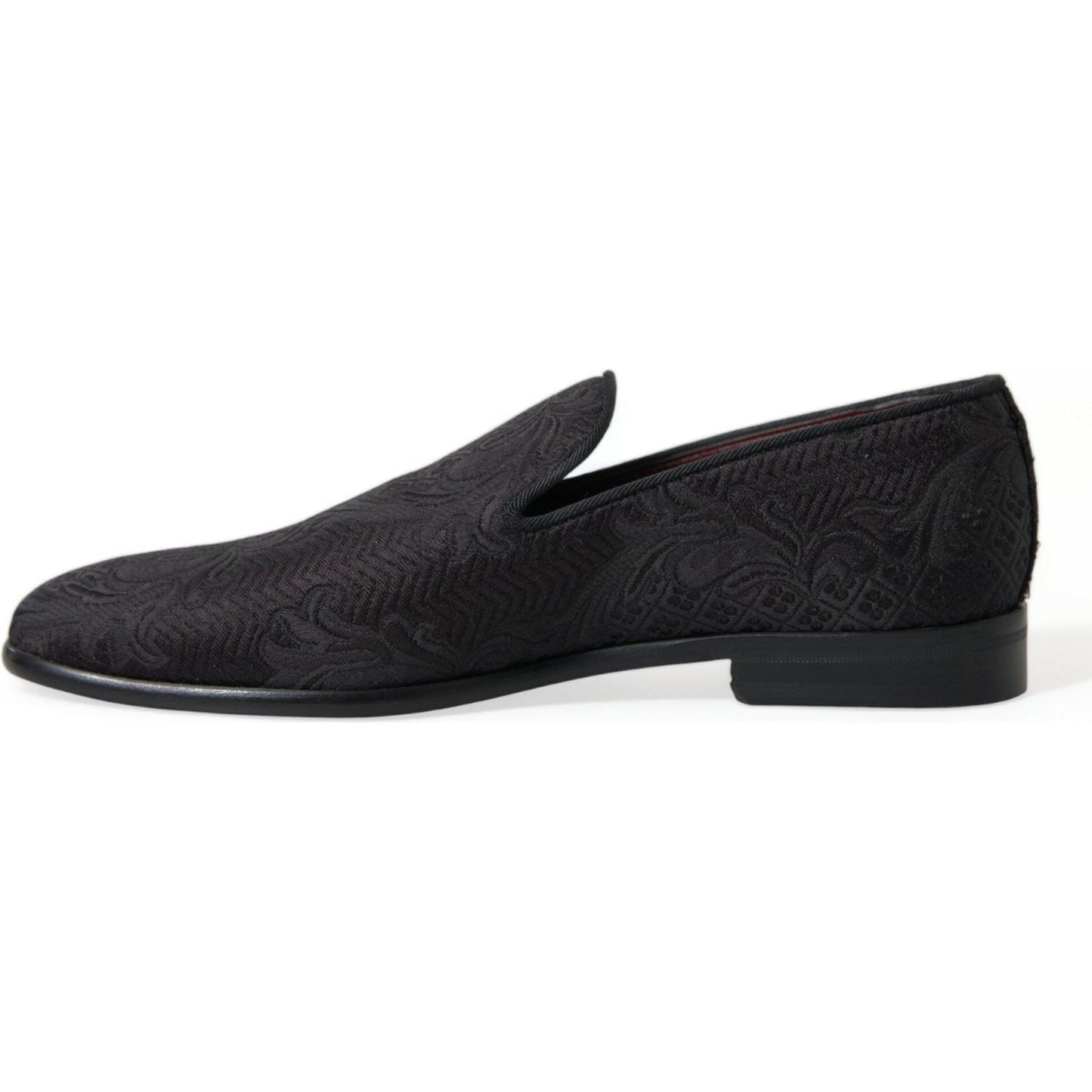 Dolce & Gabbana Elegant Black Brocade Dress Loafers Dolce & Gabbana Dark Slate Gray