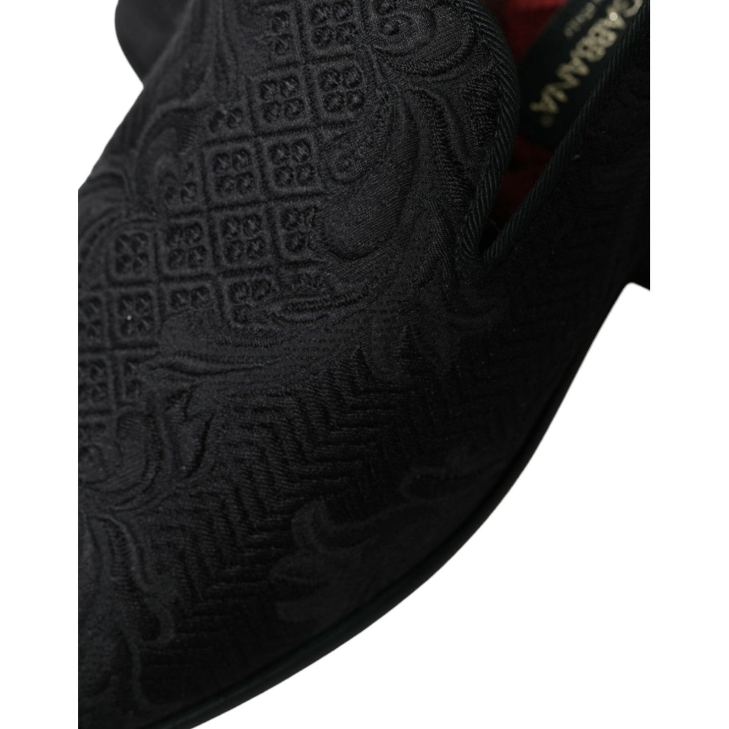Dolce & Gabbana Elegant Black Brocade Dress Loafers Dolce & Gabbana Black
